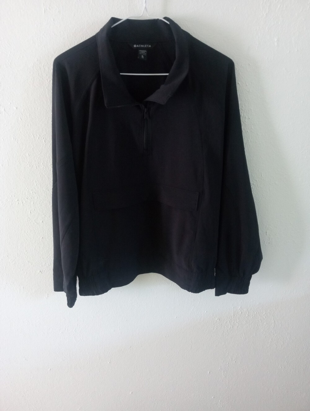 ATHLETA Half Zip Pouch Black Light Weight Jacket | XL - Picture 6 of 7